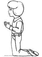 Girl Praying Coloring Page drawing