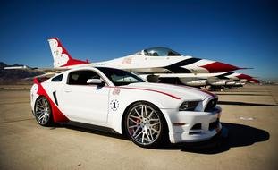 2014 Ford Mustang car on the runway