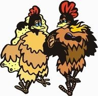 Chickens friends Clip Art drawing