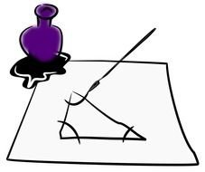 drawing a triangle on a white sheet