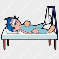 Patient Lying Down In A Hospital Bed