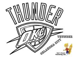 Oklahoma City Thunder Logo Coloring Page