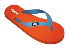 orange summer shoes on a white background