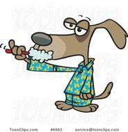 Dog Brushing Teeth Cartoon N5