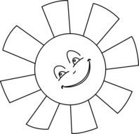 painted white sun on a black background