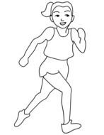 Black and white drawing of the Olympic Runner clipart