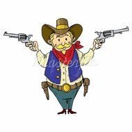 Cartoon Cowboy With Gun N9
