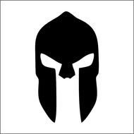 black Spartan Helmet Logo drawing