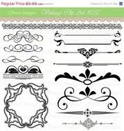 50 OFF Vintage Calligraphy Clip Art Clipart DIY Wedding Invitation