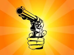 Colorful pointing gun clipart