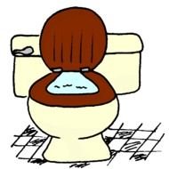 brown toilet bowl as a graphic illustration