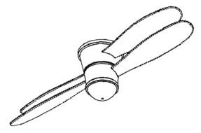 drawn airplane propeller on a white background