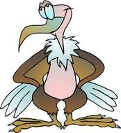 Cartoon Vulture stand straight