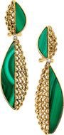 Malachite Diamond Gold Earrings Sapphire Necklace Retro