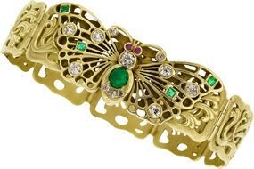 gold bracelet with opals as a picture for clipart