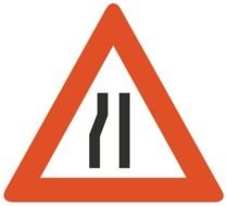 Road Narrows Traffic Signs Clip Art N2