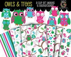Pink Owl Clip Art N52