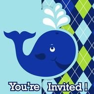 Whale Themed Baby Shower Invitations