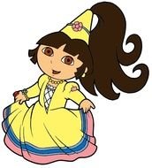 cartoon princess in a yellow dress