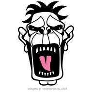 Screaming Face Clip Art N11
