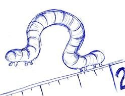 Clip Art of the blue worm