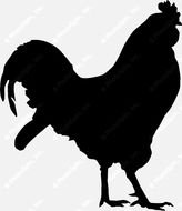 Rooster Silhouette Clip Art N12