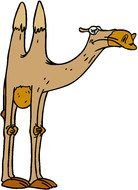 Colorful Animated Camel clipart