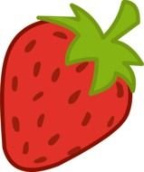 drawn one strawberry berry on a white background