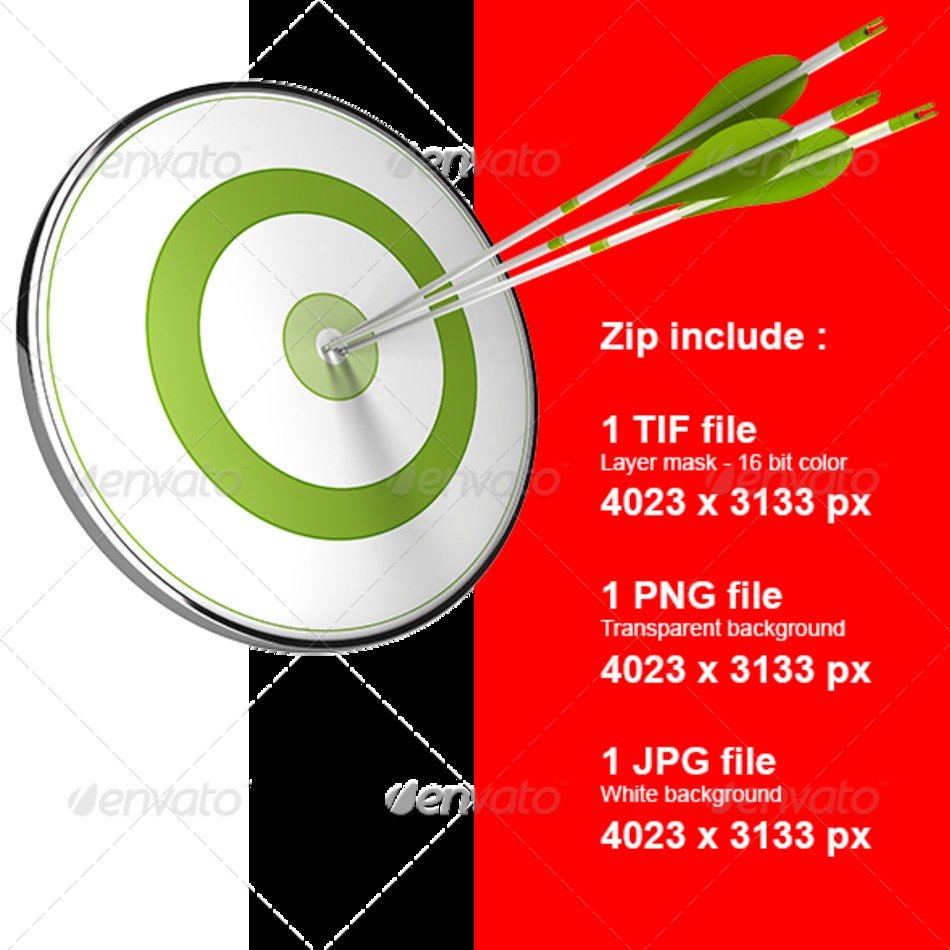 Target And Arrow Bullseye Isolated Objects