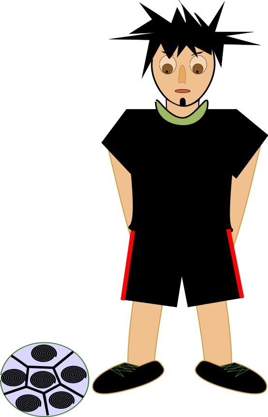 soccer player as a cartoon character