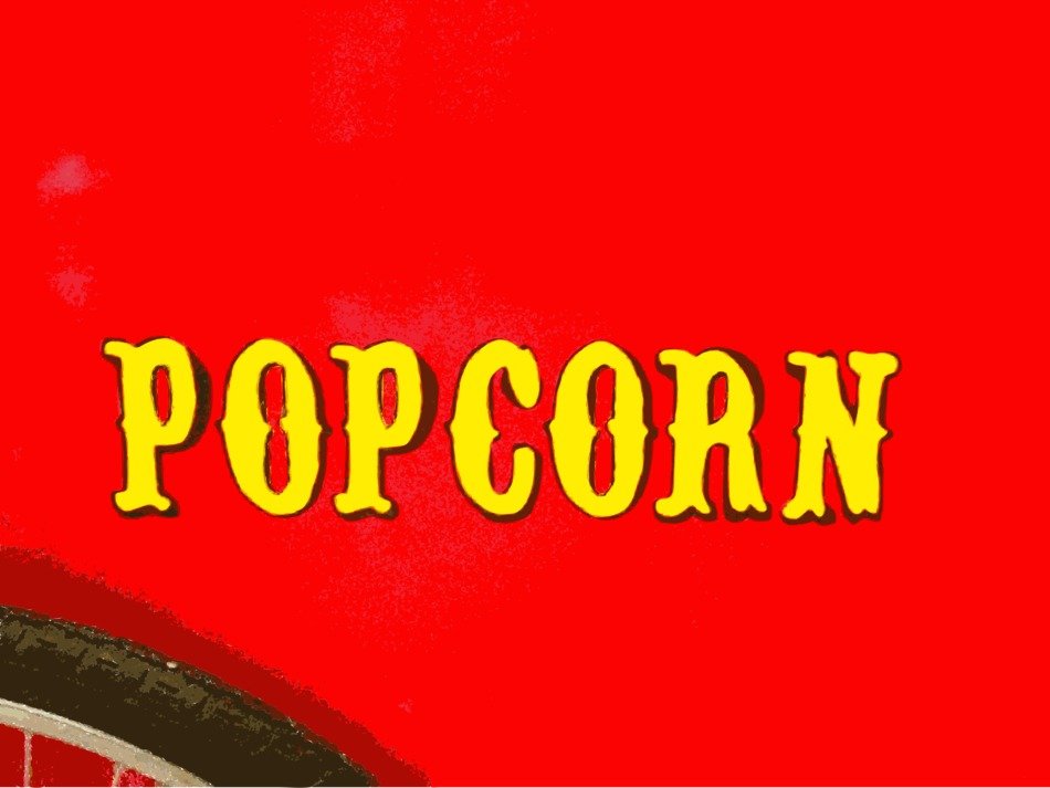 Popcorn as the inscription in the picture