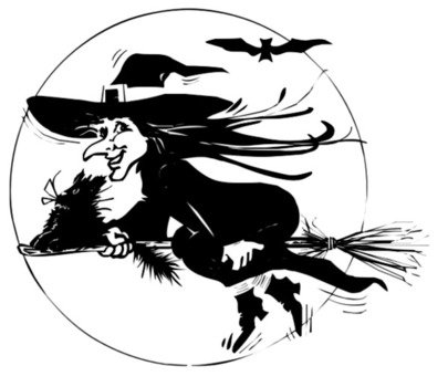 Flying Witch Clip Art N12