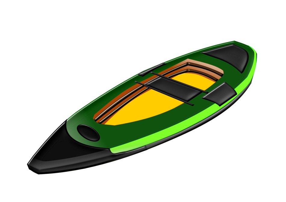 painted green canoe