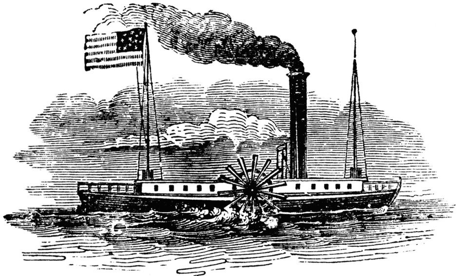 Robert Fulton Steamboat darwing