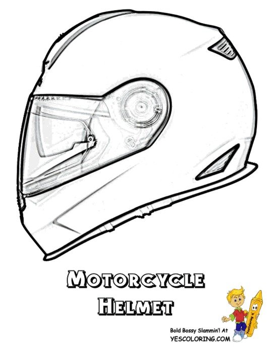Free Dirt Bike Helmet Coloring Page