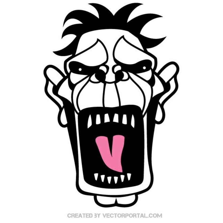 Screaming Face Clip Art N11