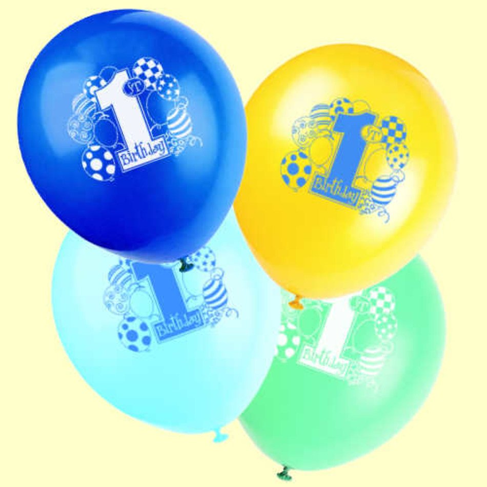 1st Birthday Blue Balloons