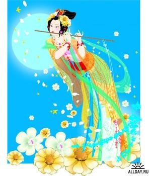 Vector Clip Art Regional Asian Girl For Adobe Illustrator