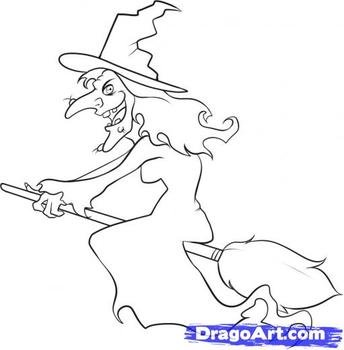 Scary Witch Drawing