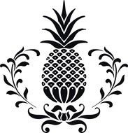black and white pineapple as a graphic illustration