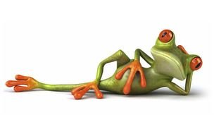drawing of lying Funny ceramic frog