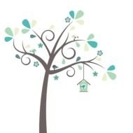 Cute Bird In Tree Clip Art Free