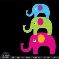 Color Elephant Clip Art