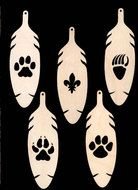 painted animal footprints on feathers