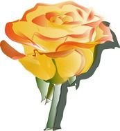 Texas Yellow Rose Clip Art N2