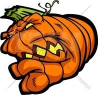 Pumpkin Head Cartoon Halloween Clipart Image