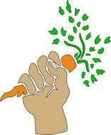 Clip art of Holding Hand a carrot