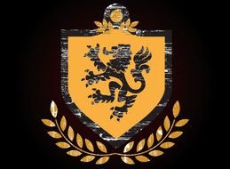 clipart of the Lions With Shield Logo