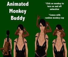 Animated Cartoon Monkey Sitting Down