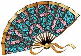colorful vintage Fan, drawing